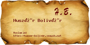 Huszár Bolivár névjegykártya
